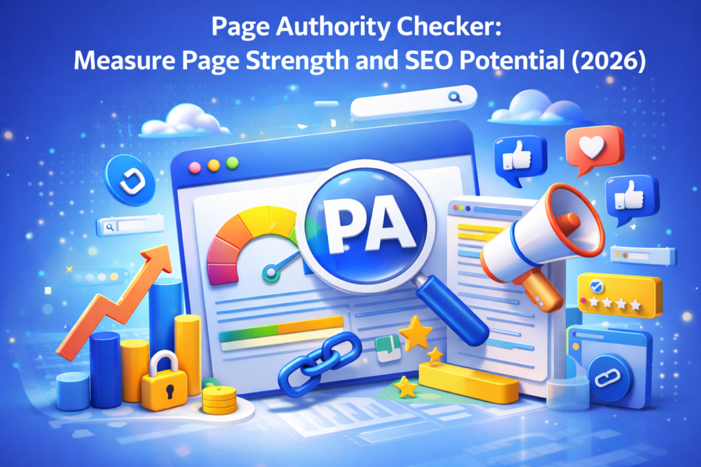 Page Authority Checker tool illustrating page strength and SEO potential analysis in 2026