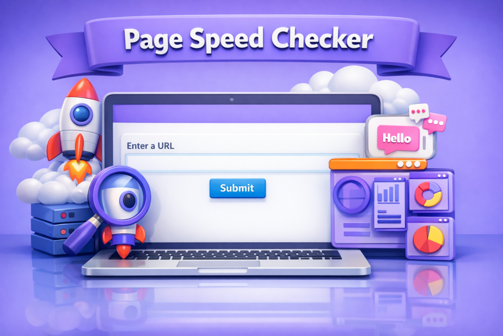 PageSpeed Checker tool dashboard for website speed and SEO analysis