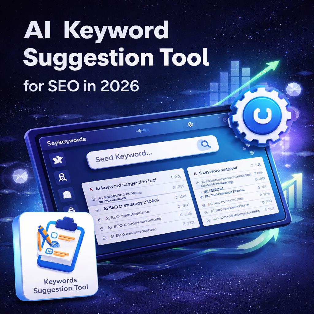 AI Keyword Suggestion Tool dashboard showing keyword research, trends, and SEO growth opportunities in 2026